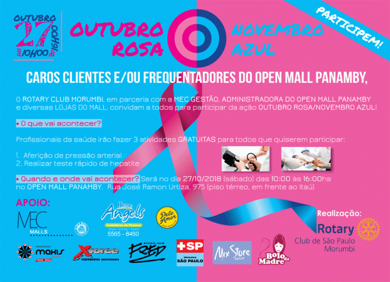 Evento Outubro-Rosa+Novembro Azul no Open Mall do Panamby
