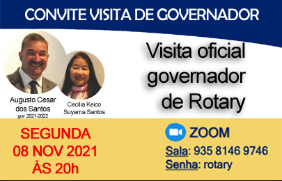 Convite para visita oficial de Governador de Rotary do distrito 4563