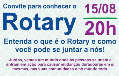 Convite para conhecer o Rotary Morumbi em 15/08/2022 (Seg)