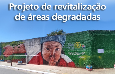 Reciclagem e grafite em muros de pontos viciados