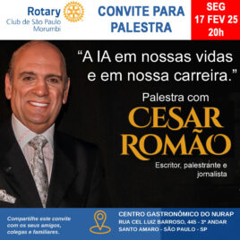 Ingresso individual para Palestra Cesar Romão 17 fev 2025